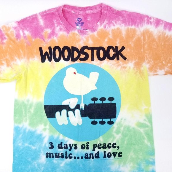 Liquid Blue Woodstock Tie Dye TShirt S 2016 Music - Picture 1 of 6